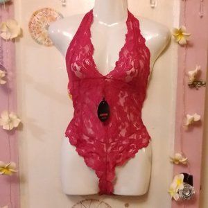 Adome (L) Halter Tie Teddy Lingerie Bodysuit